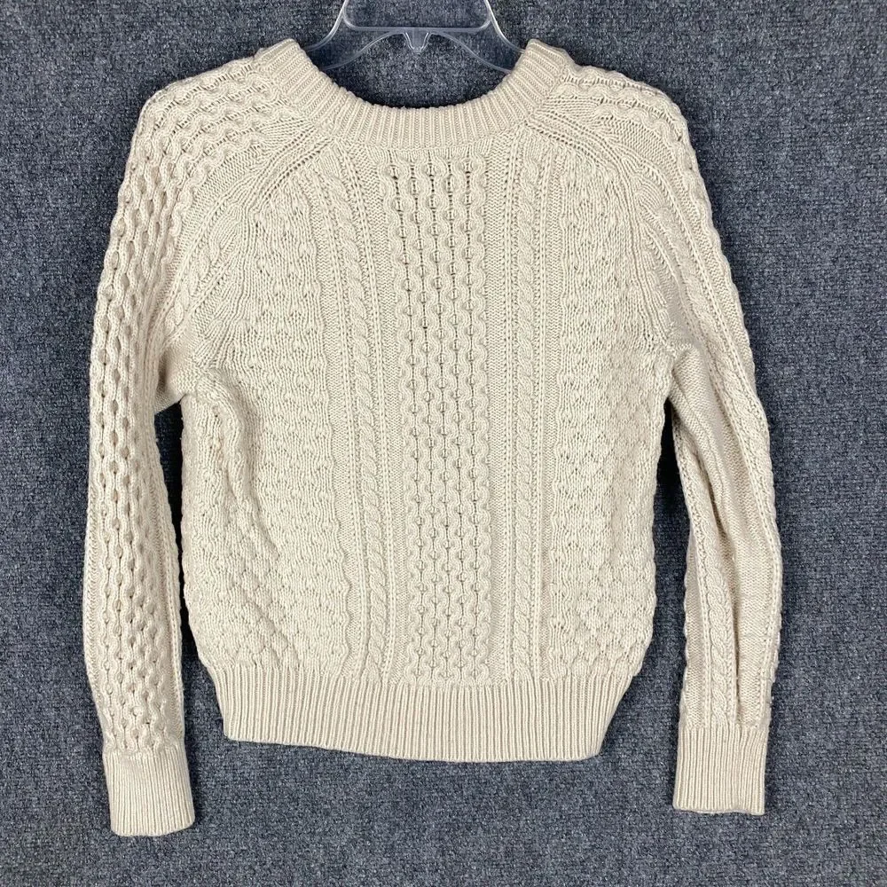 J Crew Sweater Women's Small Nylon Lambs Wool Pullover Knit Beige‎ S